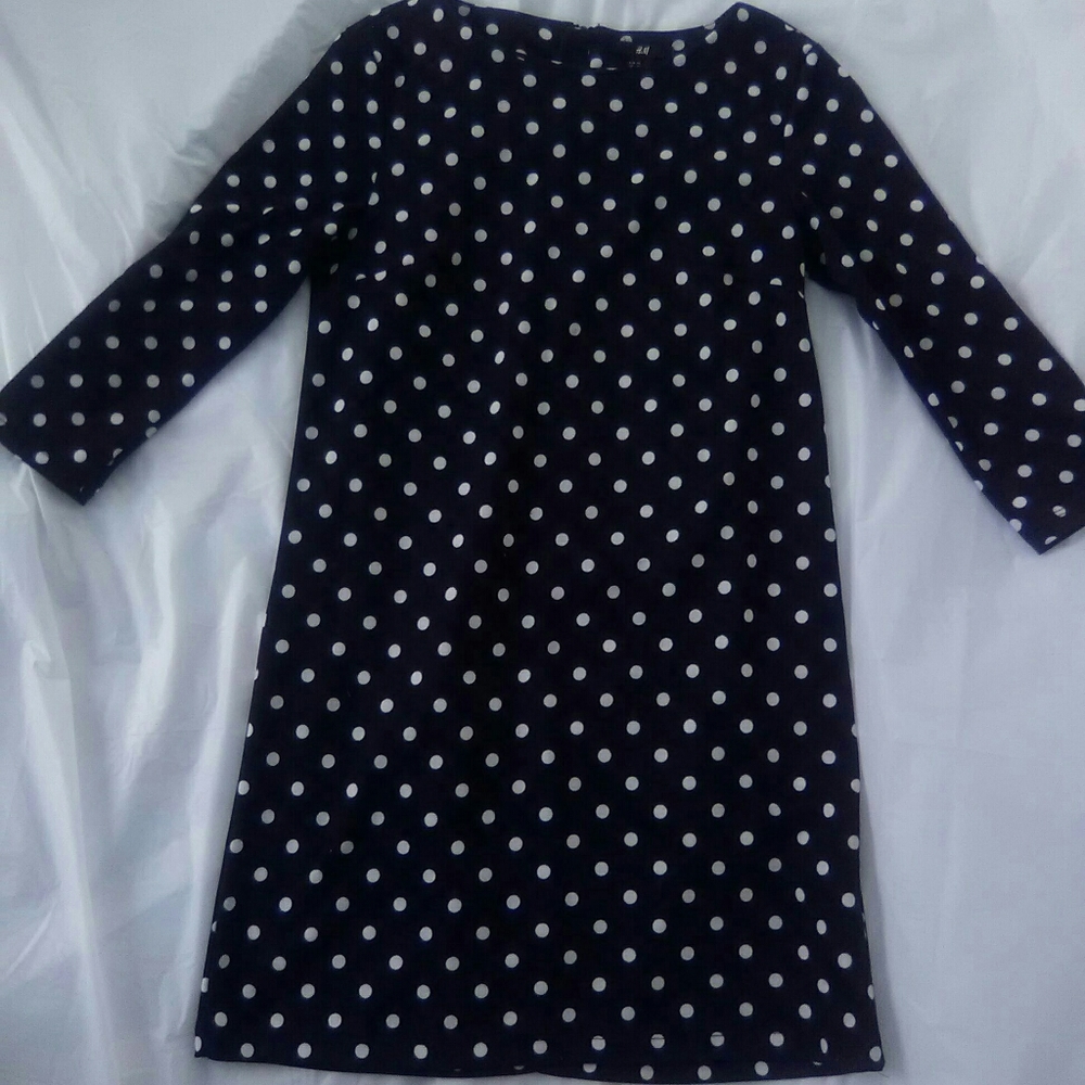 🟢 H&M  Black and White Polka Dot Dress